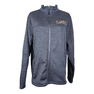 LSU TIGERS Colosseum Athletics Heathered Gray Full-Zip Jacket Size‎ M